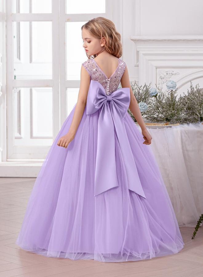 Take Two Girls Purple Embellished Sleeveless Maxi Dress - Image 1